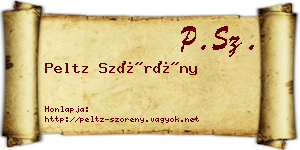 Peltz Szörény névjegykártya
